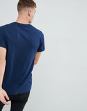 Rose Embroidery t-shirt in navy blue