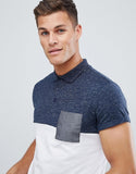 Polo Shirt with roll sleeve and contrast pocket