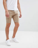 Skinny Chino Shorts In Stone