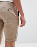 Skinny Chino Shorts In Stone