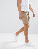 Skinny Chino Shorts In Stone