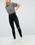 High Waist skinny jeans in clean black