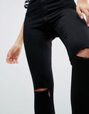 High Waist skinny jeans in clean black