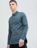 Slim Fit check shirt in green
