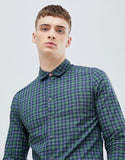 Slim Fit check shirt in green