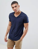T-shirt with v neck in navy