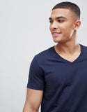 T-shirt with v neck in navy