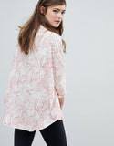 Oversized Shirt In Abstract Flower Print