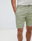 Skinny Chino shorts in sage green