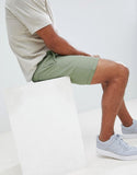 Skinny Chino shorts in sage green