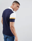 Polo Shirt with cut and sew panels in navy