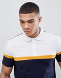 Polo Shirt with cut and sew panels in navy