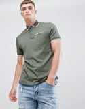 Cotton Tipped collar polo shirt