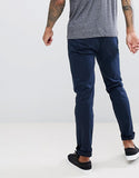 Slim Trousers in blue peached cotton
