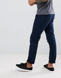 Slim Trousers in blue peached cotton